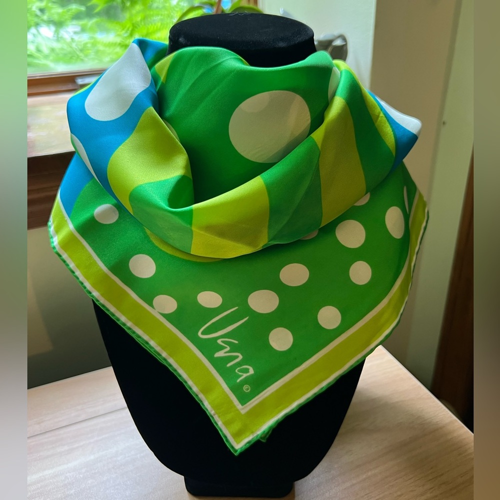 Vera Neumann Vibrant Patterned Silk Scarf - Handrolled Hem